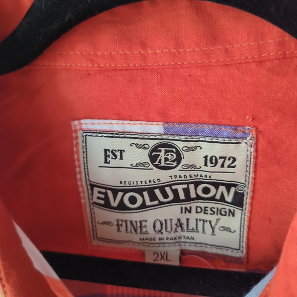 Evolution In Design Fine Quality Shirt Double Button Pockets Mens 2XL Plaid - Picture 4 of 10